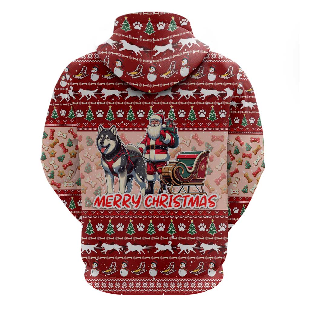 Dog Sled Christmas Hoodie Husky Sleigh Ride Design - Polynesian Pride