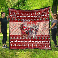 Dog Sled Christmas Quilt Husky Sleigh Ride Design - Polynesian Pride