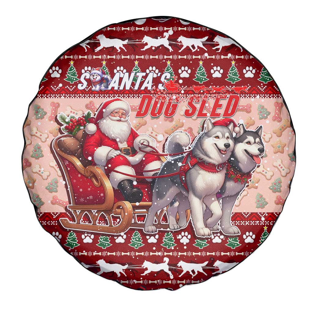 Dog Sled Christmas Spare Tire Cover Husky Sleigh Ride Design - Polynesian Pride