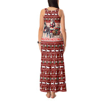 Dog Sled Christmas Tank Maxi Dress Husky Sleigh Ride Design - Polynesian Pride