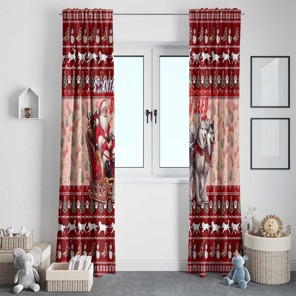 Dog Sled Christmas Window Curtain Husky Sleigh Ride Design - Polynesian Pride