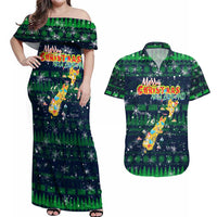 Merry Christmas New Zealand Couples Matching Off Shoulder Maxi Dress and Hawaiian Shirt Xmas Travel Map - Polynesian Pride