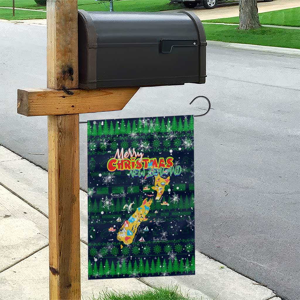 Merry Christmas New Zealand Garden Flag Xmas Travel Map - Polynesian Pride