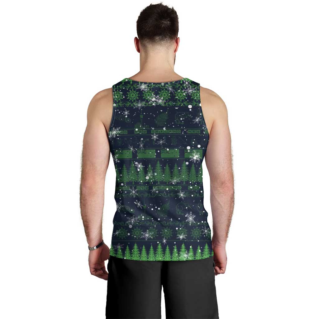 Merry Christmas New Zealand Men Tank Top Xmas Travel Map - Polynesian Pride