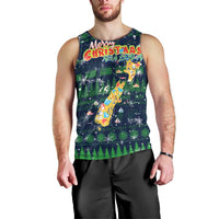 Merry Christmas New Zealand Men Tank Top Xmas Travel Map - Polynesian Pride