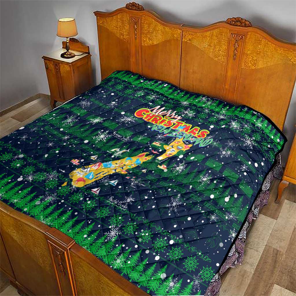 Merry Christmas New Zealand Quilt Xmas Travel Map - Polynesian Pride