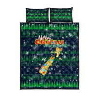 Merry Christmas New Zealand Quilt Bed Set Xmas Travel Map - Polynesian Pride