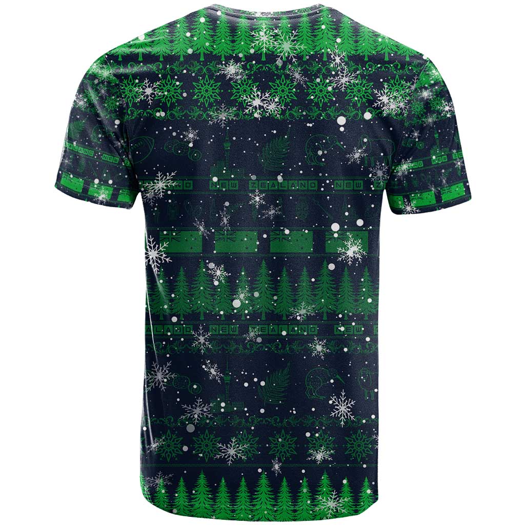 Merry Christmas New Zealand T Shirt Xmas Travel Map - Polynesian Pride