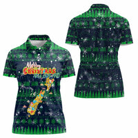 Merry Christmas New Zealand Women Polo Shirt Xmas Travel Map - Polynesian Pride