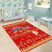 Merry Christmas Hawaii Area Rug Xmas Travel Map - Polynesian Pride