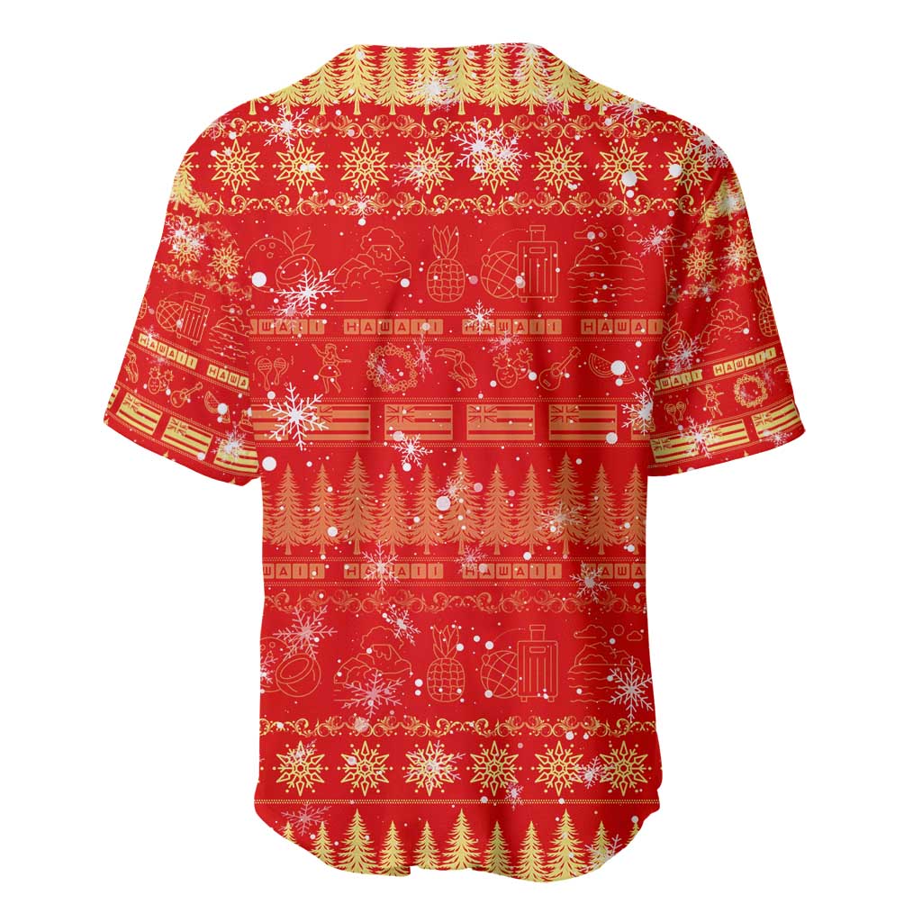 Merry Christmas Hawaii Baseball Jersey Xmas Travel Map - Polynesian Pride