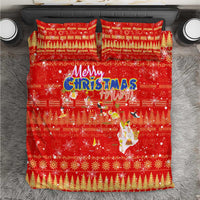 Merry Christmas Hawaii Bedding Set Xmas Travel Map - Polynesian Pride