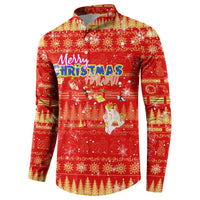 Merry Christmas Hawaii Button Sweatshirt Xmas Travel Map - Polynesian Pride