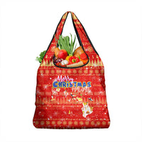 Merry Christmas Hawaii Grocery Bag Xmas Travel Map - Polynesian Pride