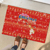 Merry Christmas Hawaii Rubber Doormat Xmas Travel Map - Polynesian Pride