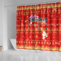 Merry Christmas Hawaii Shower Curtain Xmas Travel Map - Polynesian Pride