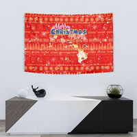Merry Christmas Hawaii Tapestry Xmas Travel Map - Polynesian Pride
