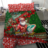 Mele Kalikimaka Shaka Santa Bedding Set Hawaiian Surf Christmas Design with Aloha Spirit - Polynesian Pride