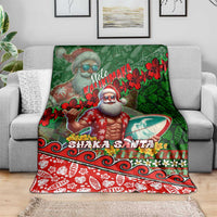Mele Kalikimaka Shaka Santa Blanket Hawaiian Surf Christmas Design with Aloha Spirit - Polynesian Pride