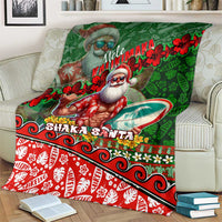 Mele Kalikimaka Shaka Santa Blanket Hawaiian Surf Christmas Design with Aloha Spirit - Polynesian Pride