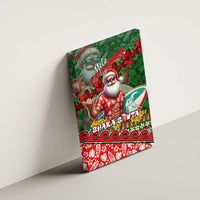 Mele Kalikimaka Shaka Santa Canvas Wall Art Hawaiian Surf Christmas Design with Aloha Spirit - Polynesian Pride