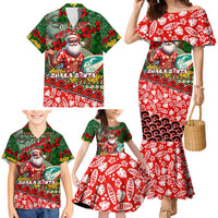 Mele Kalikimaka Shaka Santa Family Matching Mermaid Dress and Hawaiian Shirt Hawaiian Surf Christmas Design with Aloha Spirit - Polynesian Pride