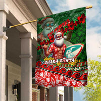 Mele Kalikimaka Shaka Santa Garden Flag Hawaiian Surf Christmas Design with Aloha Spirit - Polynesian Pride