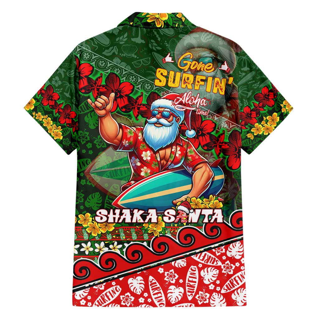 Mele Kalikimaka Shaka Santa Hawaiian Shirt Hawaiian Surf Christmas Design with Aloha Spirit - Polynesian Pride