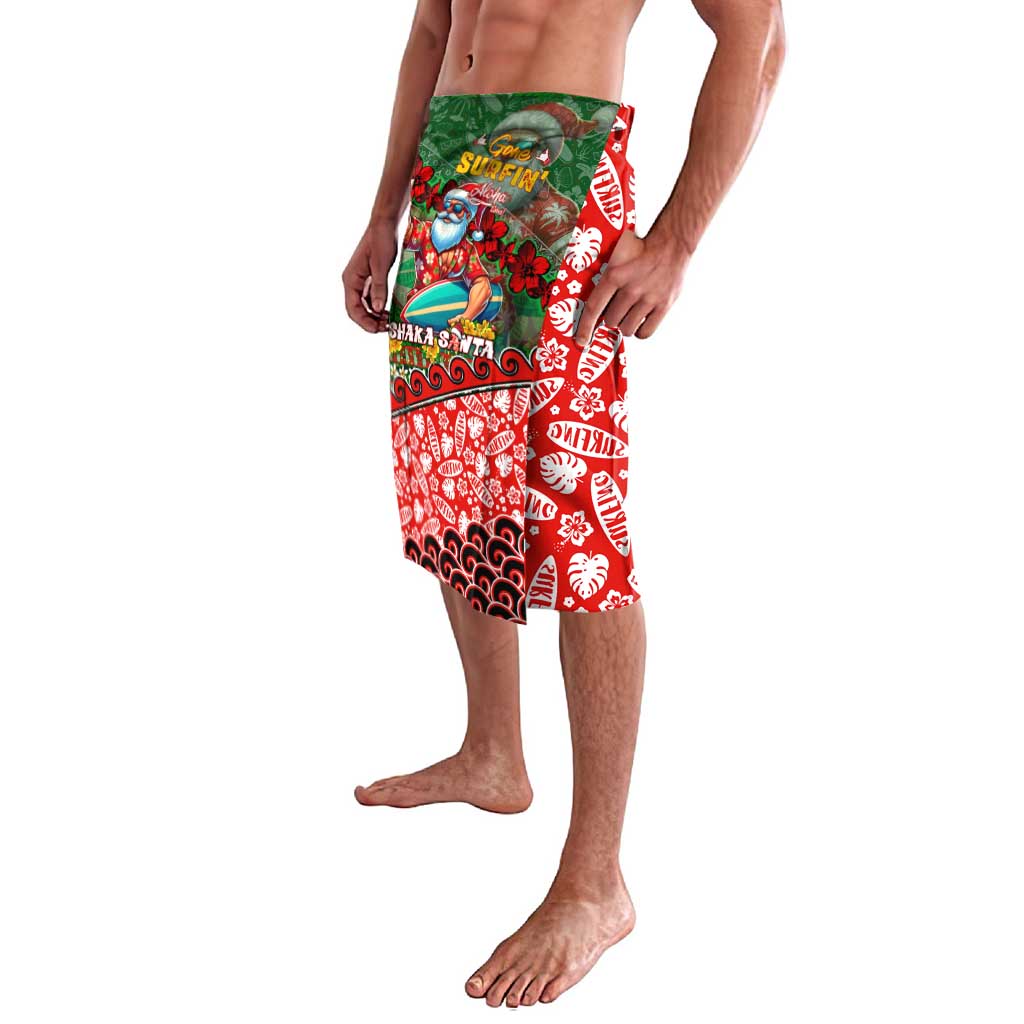Mele Kalikimaka Shaka Santa Lavalava Hawaiian Surf Christmas Design with Aloha Spirit - Polynesian Pride