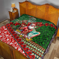 Mele Kalikimaka Shaka Santa Quilt Hawaiian Surf Christmas Design with Aloha Spirit - Polynesian Pride