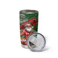 Mele Kalikimaka Shaka Santa Tumbler Cup Hawaiian Surf Christmas Design with Aloha Spirit - Polynesian Pride