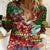 Mele Kalikimaka Shaka Santa Women Casual Shirt Hawaiian Surf Christmas Design with Aloha Spirit - Polynesian Pride