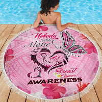 Butterfly Polynesia Breast Cancer Beach Blanket Nobody Fights Alone Pink Out Tropical Hibiscus DT02 - Polynesian Pride