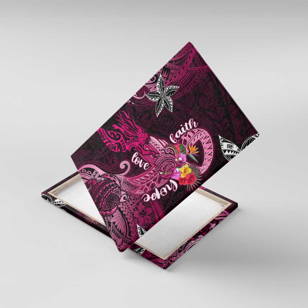 Breast Cancer Mermaid Polynesia Canvas Wall Art Faith Hope Love