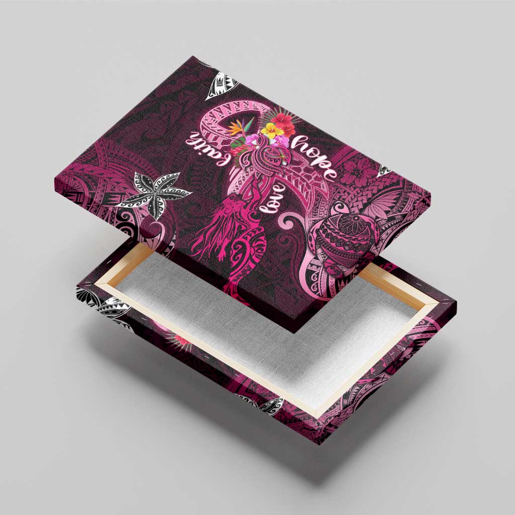 Breast Cancer Mermaid Polynesia Canvas Wall Art Faith Hope Love