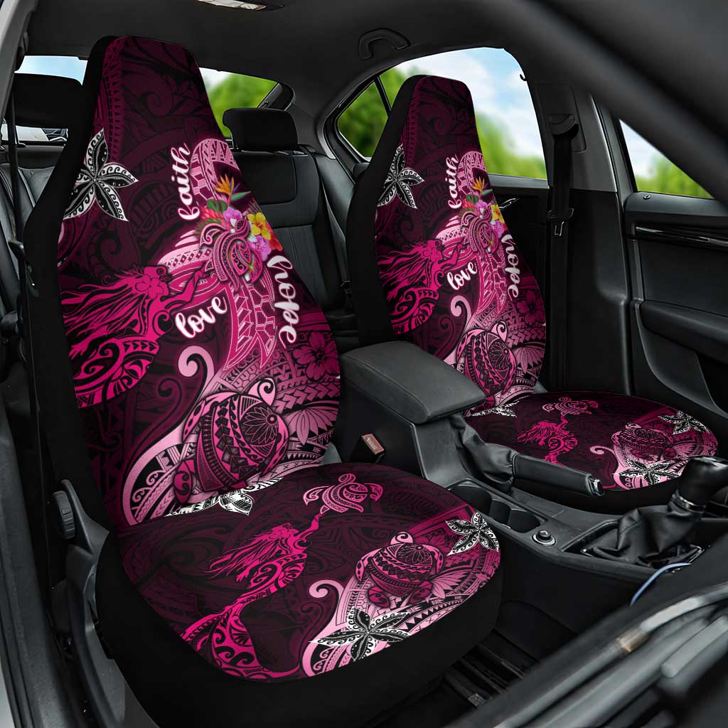 Breast Cancer Mermaid Polynesia Car Seat Cover Faith Hope Love