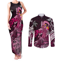 Breast Cancer Mermaid Polynesia Couples Matching Tank Maxi Dress and Long Sleeve Button Shirt Faith Hope Love