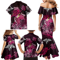 Breast Cancer Mermaid Polynesia Family Matching Mermaid Dress and Hawaiian Shirt Faith Hope Love