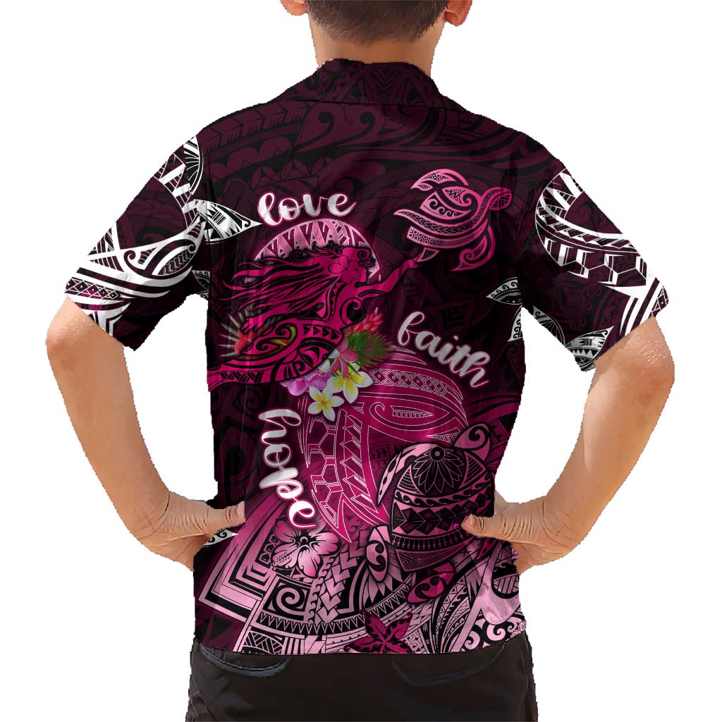 Breast Cancer Mermaid Polynesia Kid Hawaiian Shirt Faith Hope Love