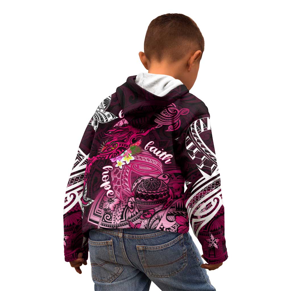 Breast Cancer Mermaid Polynesia Kid Hoodie Faith Hope Love DT02 - Polynesian Pride