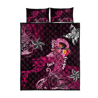 Breast Cancer Mermaid Polynesia Quilt Bed Set Faith Hope Love