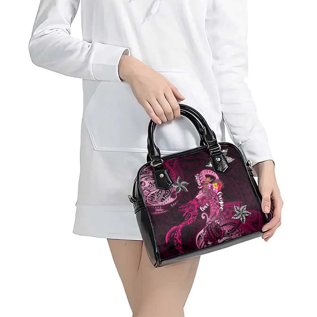 Breast Cancer Mermaid Polynesia Shoulder Handbag Faith Hope Love
