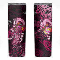 Breast Cancer Mermaid Polynesia Skinny Tumbler Faith Hope Love