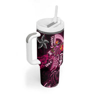 Breast Cancer Mermaid Polynesia Tumbler With Handle Faith Hope Love