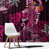 Breast Cancer Mermaid Polynesia Window Curtain Faith Hope Love