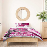 Breast Cancer Awareness Hawaii Bedding Set Polynesia Girl Nobody Fights Alone