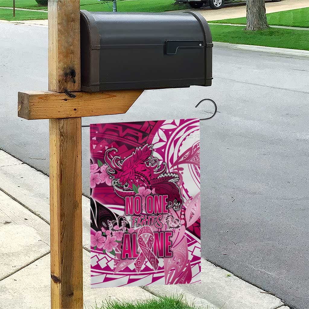 Breast Cancer Awareness Hawaii Garden Flag Polynesia Girl Nobody Fights Alone