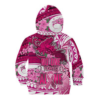 Breast Cancer Awareness Hawaii Kid Hoodie Polynesia Girl Nobody Fights Alone