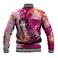 Breast Cancer New Zealand Baseball Jacket Maori Aotearoa Girl Pink Out