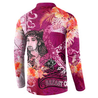 Breast Cancer New Zealand Button Sweatshirt Maori Aotearoa Girl Pink Out DT02 - Polynesian Pride